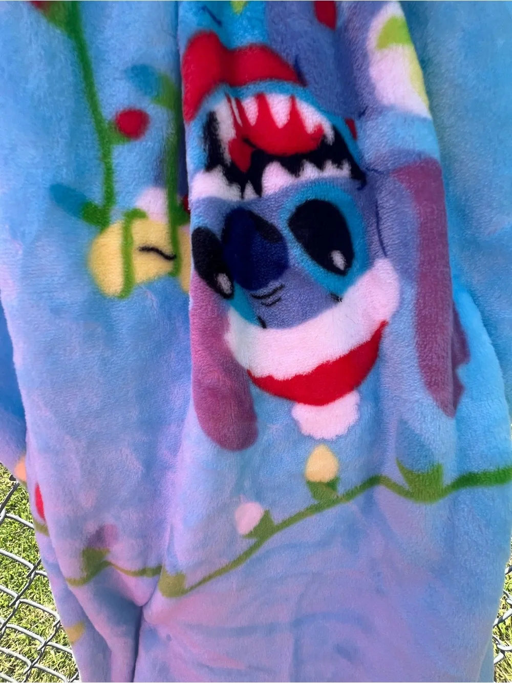 Disney Plush Stitch Holiday Throw Blanket